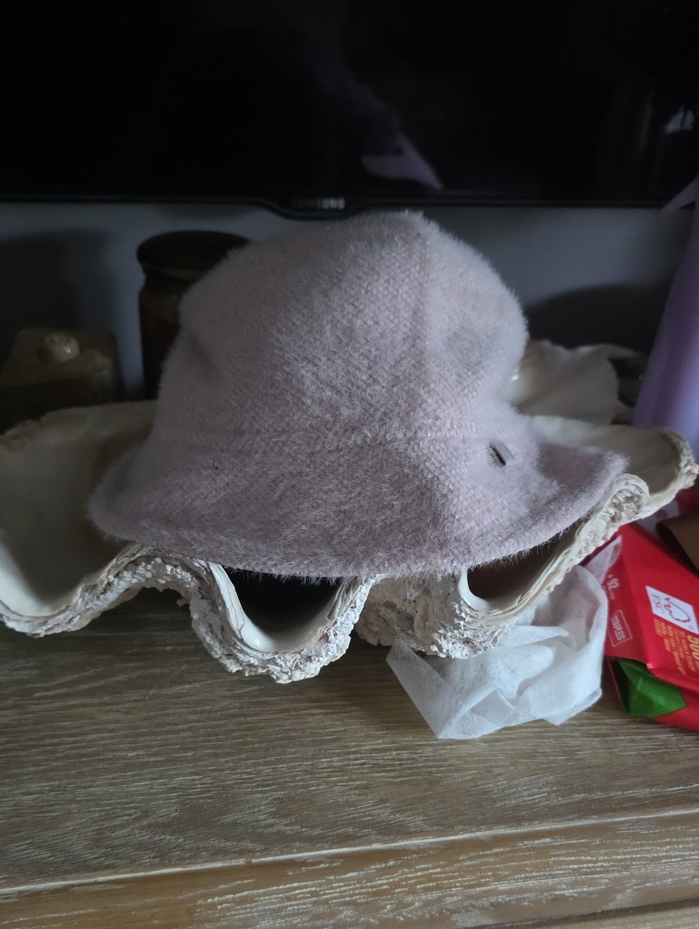 Soft Pink Fuzzy Bucket Hat